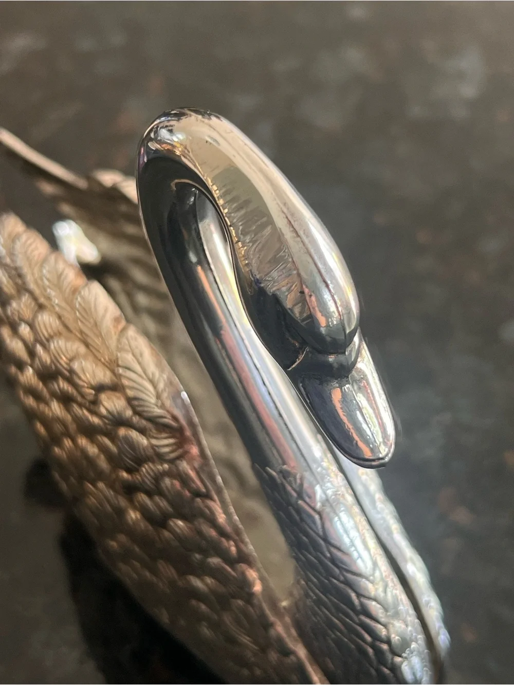 Vintage Godinger silver plate swan napkin/letter holder made in Italy